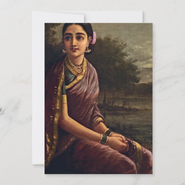 Raja Ravi Varma - Radha i månljuset Inbjudningar (Framsida)