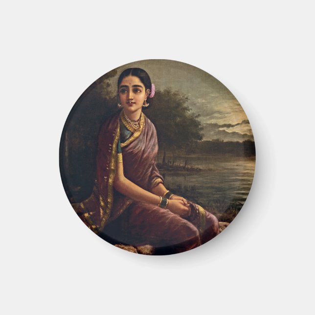 Raja Ravi Varma - Radha i månljuset Magnet (Framsidan)