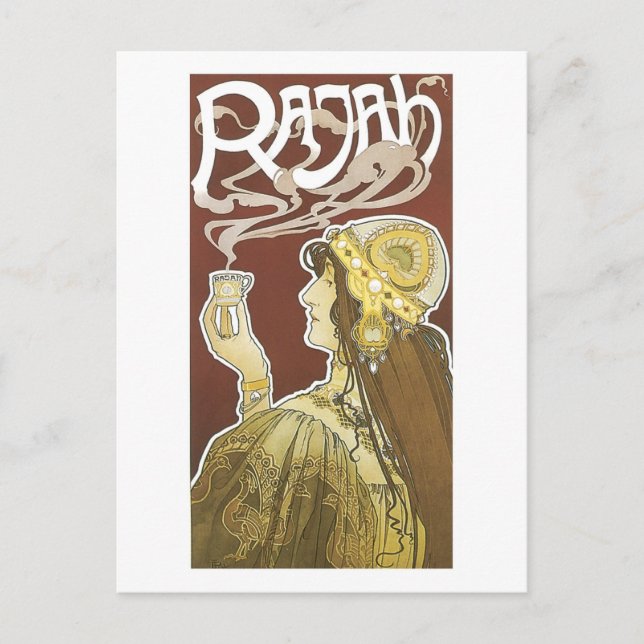 Rajah Vintage Coffee Ad Vykort (Framsida)