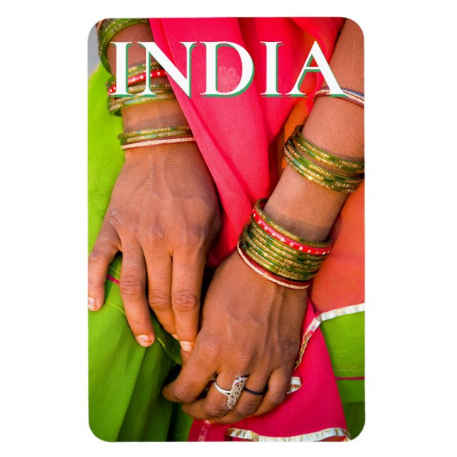 Rajasthan Close of Woman's Händer Magnet (Vertikal)