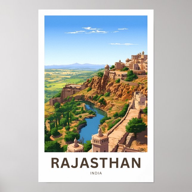 Rajasthan India Travel Skriv ut Poster (Framsidan)