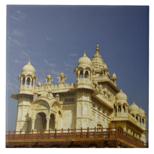Rajasthan, Indien En kvinna som står vid ett urgam Kakelplatta