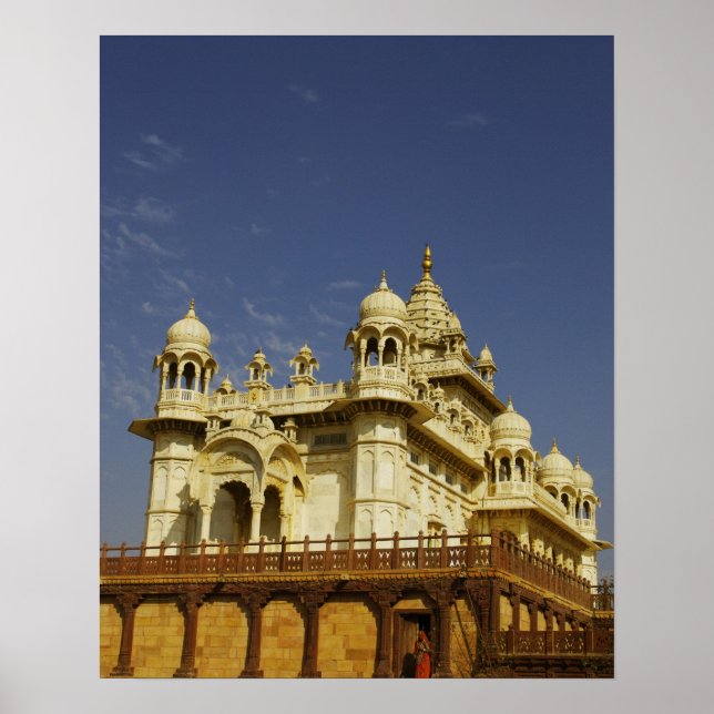 Rajasthan, Indien En kvinna som står vid och råkad Poster (Framsidan)