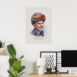 Rajasthani väggkonstaffisch poster
