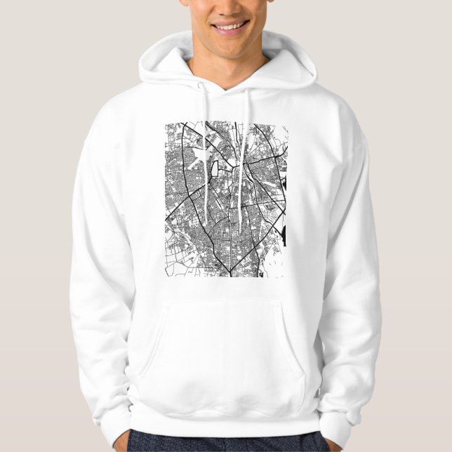 Rajkot Gujarat Stadskarta Hoodie (Framsida)