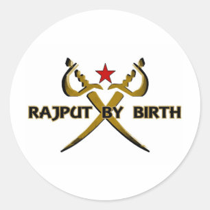 Rajput vid den röda stjärnan för födelse runt klistermärke