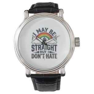 Rak Allierad Pride Regnbåge Vintage Vektor Design_ Armbandsur