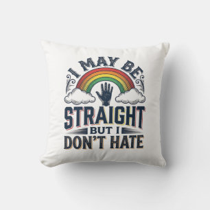 Rak Allierad Pride Regnbåge Vintage Vektor Design_ Kudde
