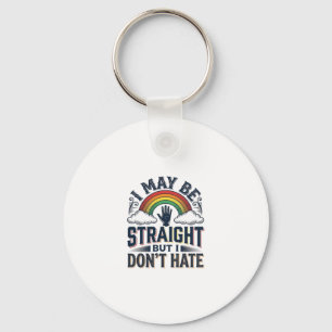 Rak Allierad Pride Regnbåge Vintage Vektor Design_ Nyckelring