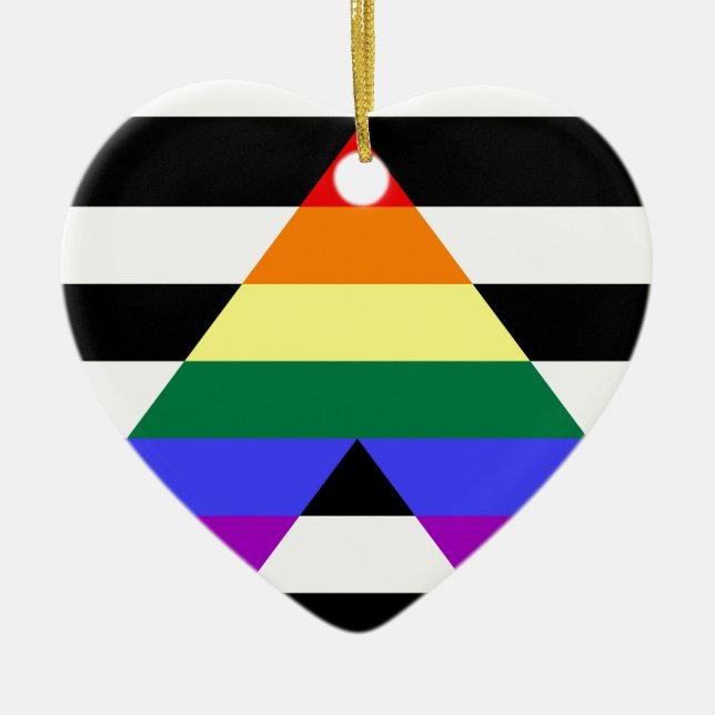 Rak Ally-flagga Julgransprydnad Keramik (Framsidan)