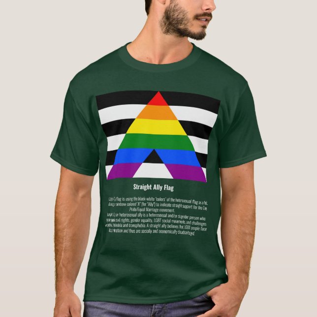 Rak Ally-Flagga #tee #LGBTQ+ T Shirt (Framsida)