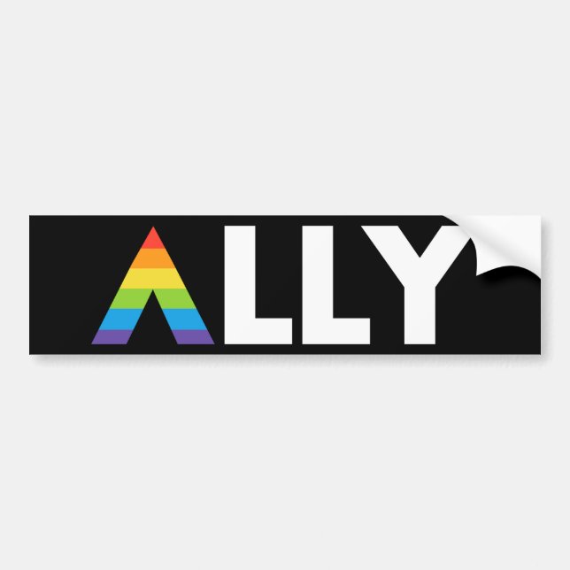 Rak Ally LGBTQ Rainbow LGBT Bildekal (Framsidan)