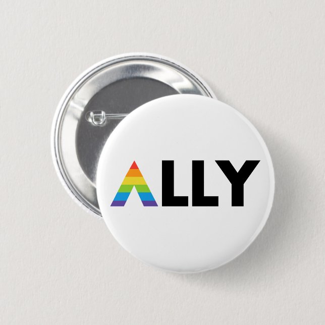 Rak Ally LGBTQ Rainbow LGBT Knapp (Framsida & baksida)