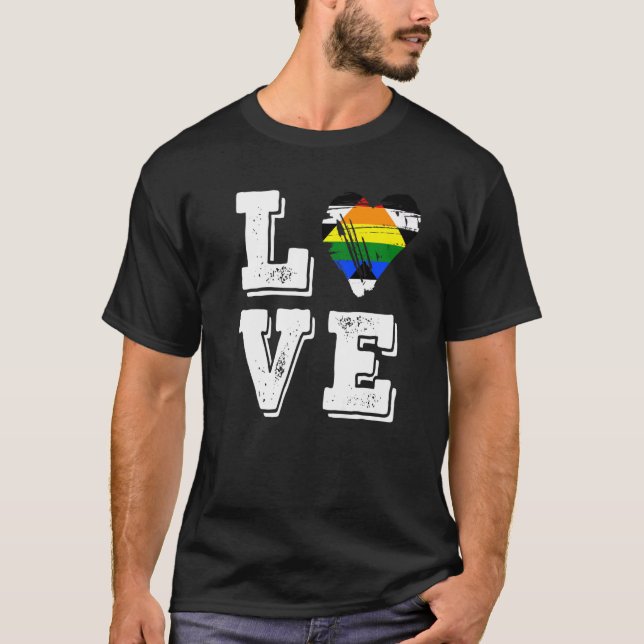 Rak Ally Pride Flagga Kärlek Rak Ally Flagga T Shirt (Framsida)