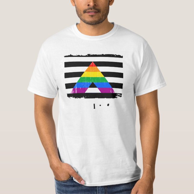 Rak bedrövad bundsförvantpride tee shirt (Framsida)