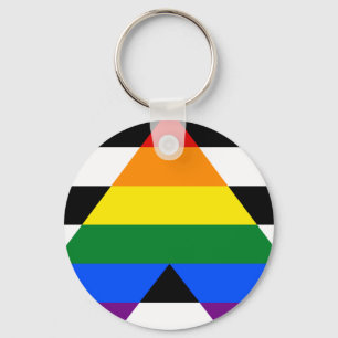 Rak bundsförvantflagga Keychain för LGBT Nyckelring