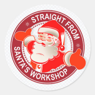 Rak från Santa's Workshop Runt Klistermärke