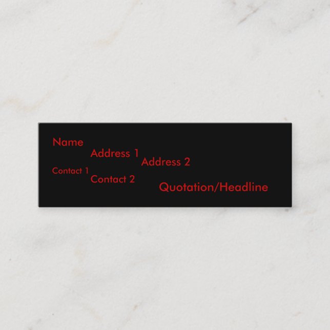 Rak kant mini visitkort (Framsida)