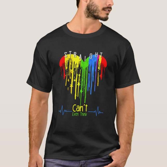 Rak Lgbt Gay pride Hea, mot jämn Tänka  T Shirt (Framsida)