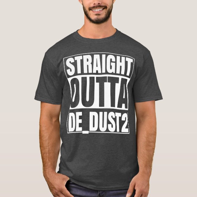 Rak logotyp för Outta De_Dust2 strejkaGamer T Shirt (Framsida)