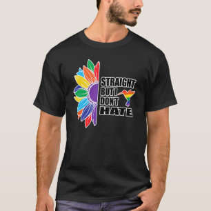 Rak, men Hate inte Plus Storlek solrosgraf T Shirt
