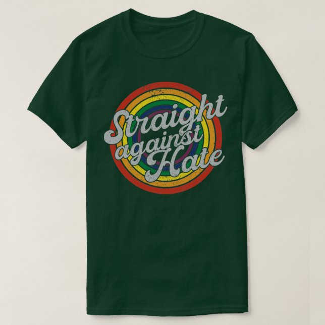 Rak mot Hate Distress Rainbow Coola Prid T Shirt (Design framsida)