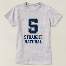 Rak naturlig hår college-bokstav grafisk t-shirt