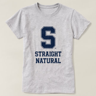Rak naturlig hår college-bokstav grafisk t-shirt