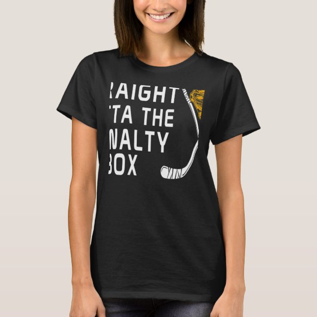 Rak om straffboxen ishockeyspelare D T Shirt (Framsida)