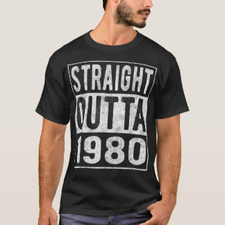Rak Outta 1980, Roligt Distress Born 1980 Birt T Shirt