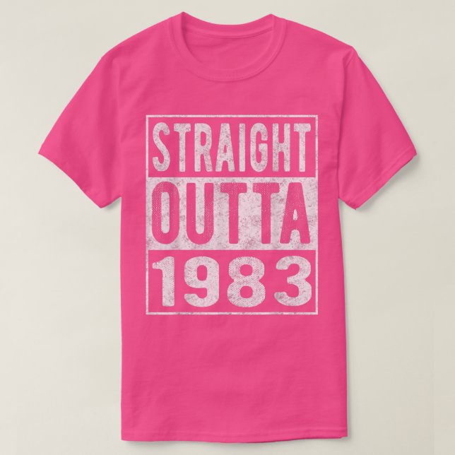 Rak Outta 1983, Roligt Distress Born 1983 Birt T Shirt (Design framsida)