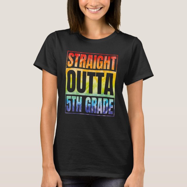 Rak Outta 5:e Klass klass 2023 Studenten Fif T Shirt (Framsida)