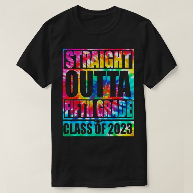 Rak Outta 5:e Klass-klassen 2023 Gradu T Shirt (Design framsida)