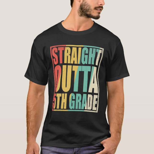 Rak Outta 5:e Klass Studenten 2021 klass i T Shirt (Framsida)
