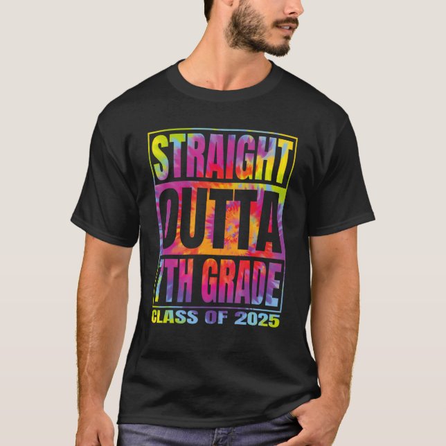 Rak Outta 7:e Klass Studenten 2025 klass Sev T Shirt (Framsida)