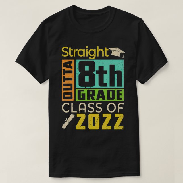 Rak Outta 8:e Klass-klassen 2022 Studenten T Shirt (Design framsida)