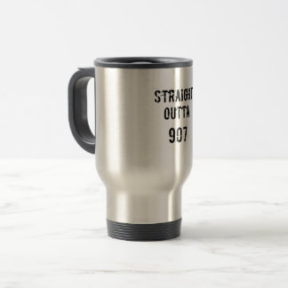 Rak Outta 907 Travel Coffee Mug - Black Text Resemugg
