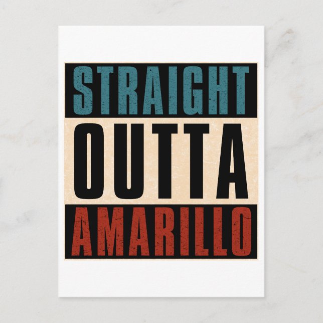Rak Outta Amarillo Texas TX Vykort (Framsida)