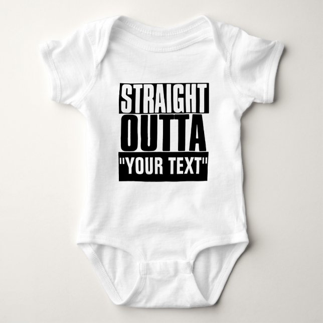 RAK OUTTA ANPASSNINGSBAR "DITT TEXTER" T SHIRT (Framsida)