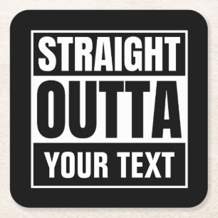 RAK OUTTA-Anpassningsbar Text Anpassa Novelty Underlägg Papper Kvadrat