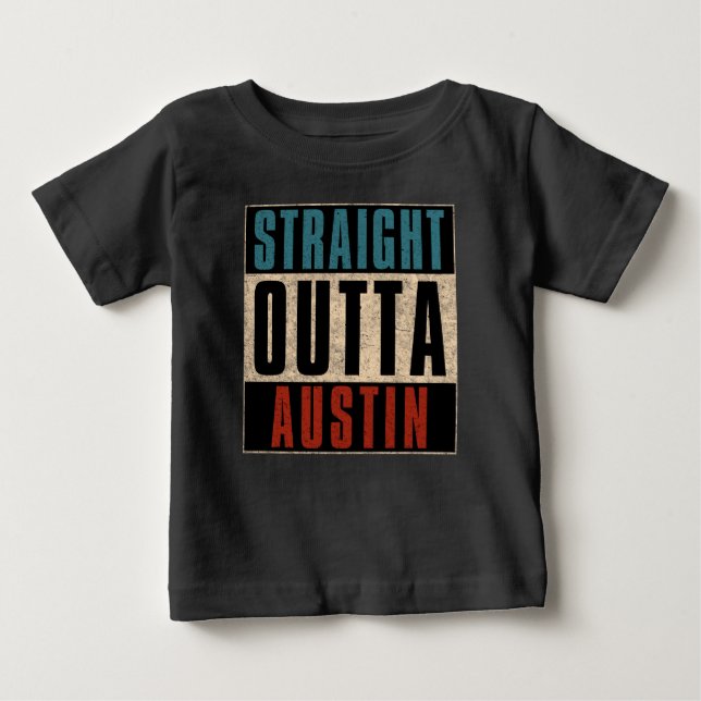 Rak Outta Austin Texas TX USA T Shirt (Framsida)