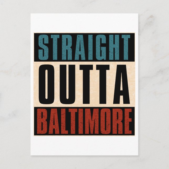 Rak Outta Baltimore Maryland MD Helg Vykort (Framsida)