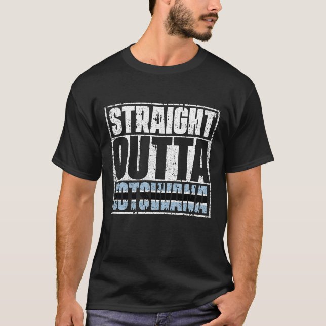 Rak Outta Botswana Flagga T Shirt (Framsida)