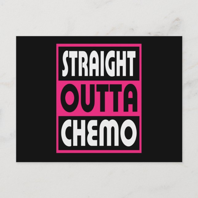 Rak Outta Chemo Breast Cancer Meddelande Vykort (Framsida)