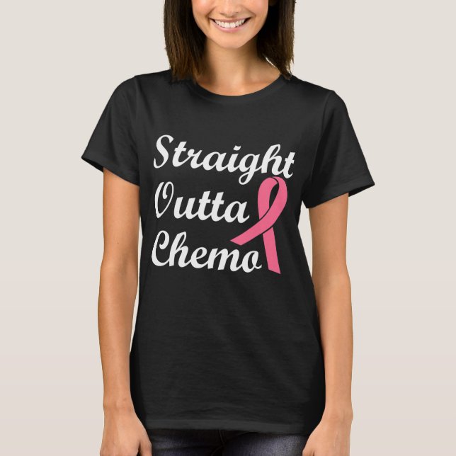 Rak Outta Chemo Rosa Ribbon Breast Cancer T Shirt (Framsida)
