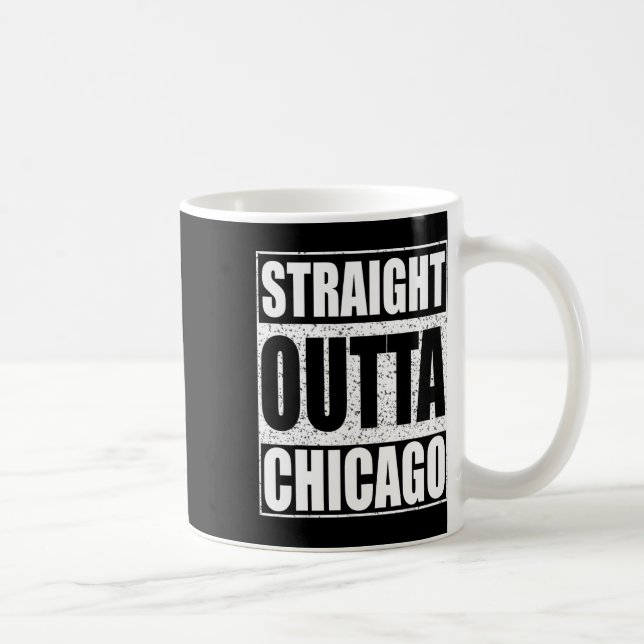 Rak Outta Chicago Illinois State Kaffemugg (Höger)