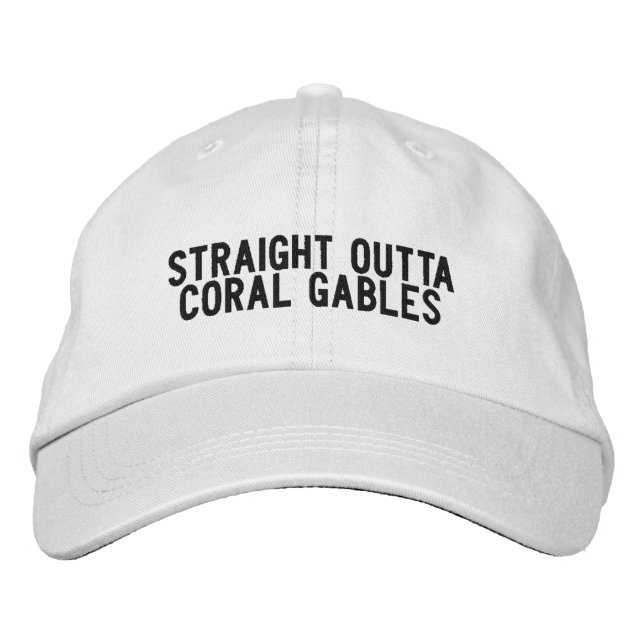 Rak Outta Coral Gables Florida Hat Broderad Keps (Framsida)