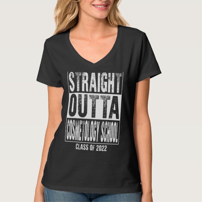 Rak Outta Cosmetology School Funny 2022 Gradu T Shirt (Framsida)