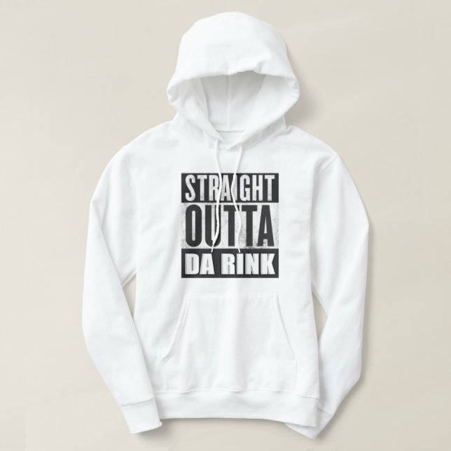 Rak Outta Da Rink Hoodie White (Design framsida)