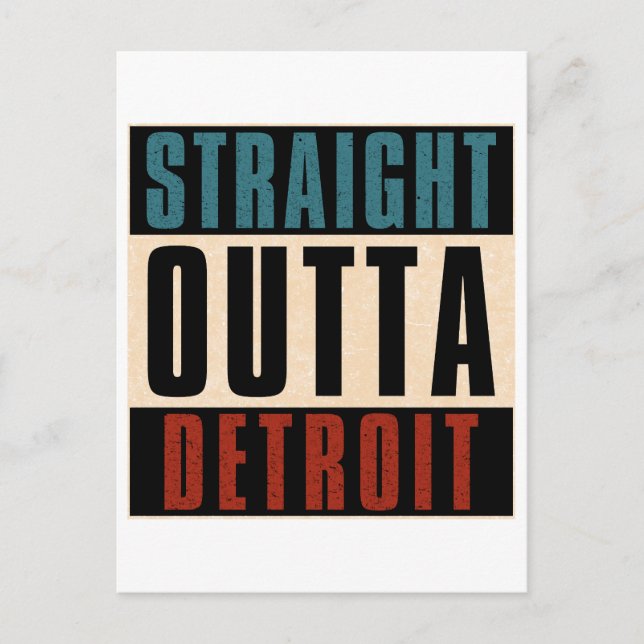 Rak Outta Detroit Michigan MI Helg Vykort (Framsida)